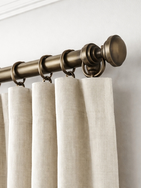 Pottery Barn Other - Pottery Barn Somerset Turned Curtain Rod Finials Set of 2 2.5” Antique Brass